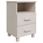 vidaXL Nočné stolíky HAMAR 2 ks, biele 40x35x62 cm, masív – Obrázok 4