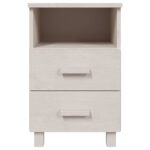 vidaXL Nočné stolíky HAMAR 2 ks, biele 40x35x62 cm, masív – Obrázok 5