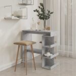 vidaXL Barový stôl+regál betónovo sivý 100x50x101,5cm kompozitné drevo – Obrázok 3
