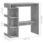 vidaXL Barový stôl+regál betónovo sivý 100x50x101,5cm kompozitné drevo – Obrázok 7