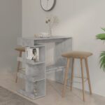 vidaXL Barový stôl+regál betónovo sivý 100x50x101,5cm kompozitné drevo