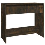 vidaXL Konzolový stolík, tmavý dub 89x41x76,5 cm, kompozitné drevo – Obrázok 2