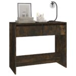 vidaXL Konzolový stolík, tmavý dub 89x41x76,5 cm, kompozitné drevo – Obrázok 4