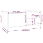 vidaXL Konferenčný stolík tmavý dub 102x50x45 cm spracované drevo – Obrázok 9