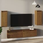 vidaXL Nástenné skrinky 2 ks medovo-hnedé 30x30x80 cm masívna borovica