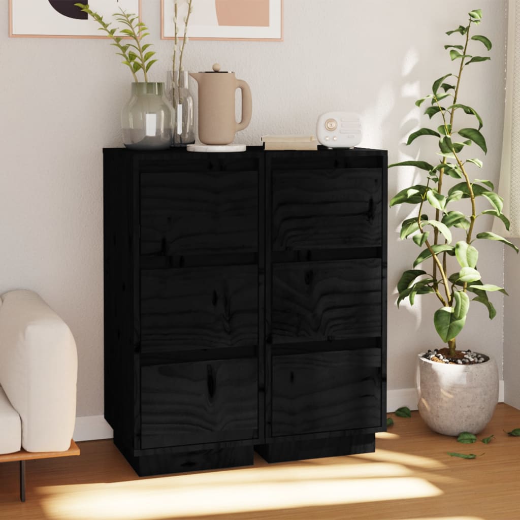 VXL8720286842003_m_en_hd_1.jpg vidaXL Komody 2 ks čierne 32x34x75 cm borovicový masív – Obrázok 1