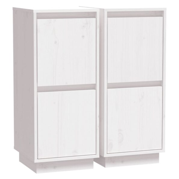 vidaXL Komody 2 ks, biele 31,5x34x75 cm, borovicový masív – Obrázok 2