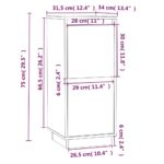 vidaXL Komody 2 ks, biele 31,5x34x75 cm, borovicový masív – Obrázok 8