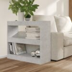 vidaXL Knižnica/deliaca stena betónová sivá 80x30x72 cm – Obrázok 4