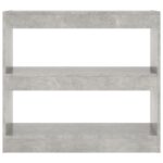 vidaXL Knižnica/deliaca stena betónová sivá 80x30x72 cm – Obrázok 5