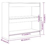vidaXL Knižnica/deliaca stena betónová sivá 80x30x72 cm – Obrázok 7