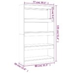 vidaXL Knižnica/deliaca stena, čierna 80x30x135 cm, kompozitné drevo – Obrázok 7
