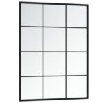 vidaXL Nástenné zrkadlo, čierne 80x60 cm, kov – Obrázok 3