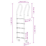 vidaXL Bazénový rebrík 54x38x211 cm 304 nehrdzavejúca oceľ – Obrázok 6