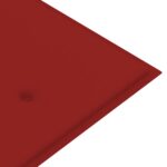 vidaXL Lavička Batavia s červenou podložkou 150 cm tíkový masív – Obrázok 7