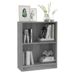 vidaXL Knižnica sivá sonoma 60x24x76 cm spracované drevo – Obrázok 3