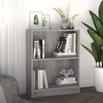 vidaXL Knižnica sivá sonoma 60x24x76 cm spracované drevo
