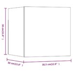 vidaXL Nástenná TV skrinka údený dub 30,5x30x30 cm – Obrázok 12