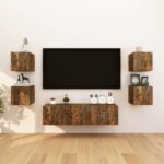 vidaXL Nástenná TV skrinka údený dub 30,5x30x30 cm – Obrázok 5