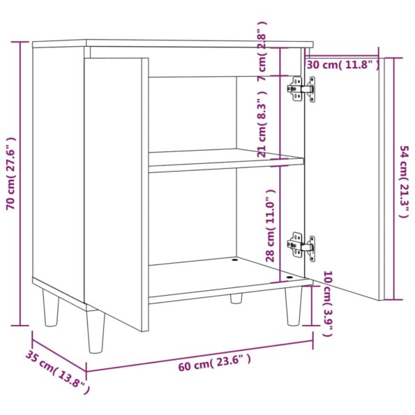 vidaXL Komoda tmavý dub 60x35x70 cm spracované drevo – Obrázok 8