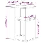 vidaXL Bočný stolík údený dub 36x30x56 cm spracované drevo – Obrázok 6