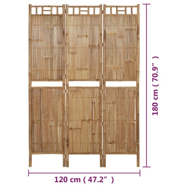 vidaXL Paraván s 3 panelmi bambusový 120x180 cm – Obrázok 8