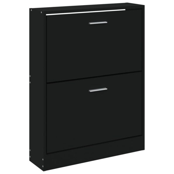 vidaXL Botník čierny 59x17x81 cm spracované drevo – Obrázok 4
