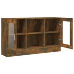 vidaXL Vitrína dymový dub 120x30,5x70 cm spracované drevo – Obrázok 5