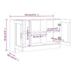 vidaXL Vitrína dymový dub 120x30,5x70 cm spracované drevo – Obrázok 9