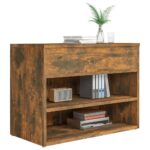 vidaXL Lavica na topánky dymový dub 60x30x45 cm spracované drevo – Obrázok 4