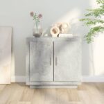 vidaXL Komoda betónová sivá 80x40x75 cm spracované drevo – Obrázok 7