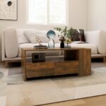 vidaXL Konferenčný stolík dymový dub 102x55x42 cm kompozitné drevo – Obrázok 5