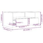 vidaXL Konferenčný stolík dymový dub 102x55x42 cm kompozitné drevo – Obrázok 9