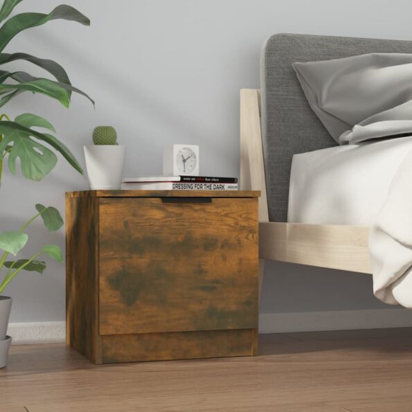 vidaXL Nočné stolíky 2 ks dymový dub 40x39x40 cm – Obrázok 3