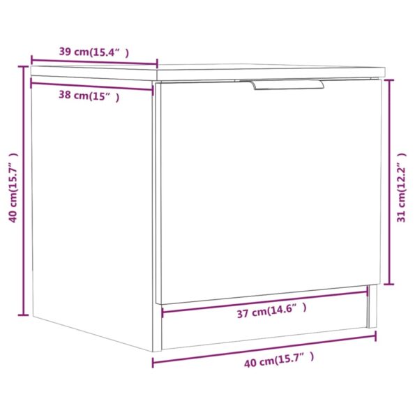 vidaXL Nočné stolíky 2 ks dymový dub 40x39x40 cm – Obrázok 11