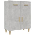 vidaXL Komoda betónovo sivá 69,5x34x89 cm spracované drevo – Obrázok 2