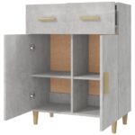 vidaXL Komoda betónovo sivá 69,5x34x89 cm spracované drevo – Obrázok 4