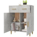vidaXL Komoda betónovo sivá 69,5x34x89 cm spracované drevo – Obrázok 7