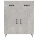 vidaXL Komoda betónovo sivá 69,5x34x90 cm kompozitné drevo – Obrázok 5