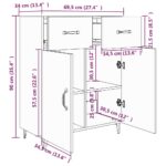 vidaXL Komoda betónovo sivá 69,5x34x90 cm kompozitné drevo – Obrázok 8