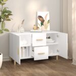 vidaXL Komoda, biela 100x36x60 cm, kompozitné drevo – Obrázok 7