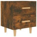 vidaXL Nočný stolík dymový dub 40x35x47,5 cm – Obrázok 2