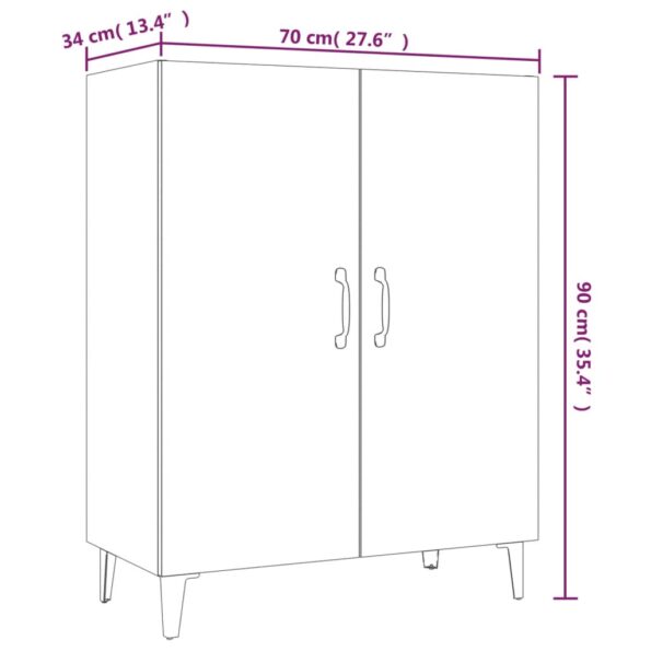 vidaXL Komoda sivý dub sonoma 70x34x90 cm spracované drevo – Obrázok 8