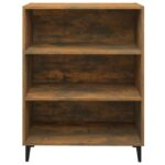 vidaXL Komoda dymový dub 69,5x32,5x90 cm spracované drevo – Obrázok 3