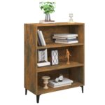 vidaXL Komoda dymový dub 69,5x32,5x90 cm spracované drevo – Obrázok 5