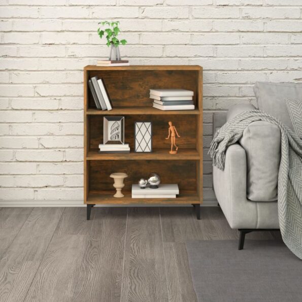 vidaXL Komoda dymový dub 69,5x32,5x90 cm spracované drevo – Obrázok 6