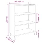 vidaXL Komoda dymový dub 69,5x32,5x90 cm spracované drevo – Obrázok 7