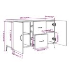 vidaXL Komoda, tmavý dub 100x36x60 cm, kompozitné drevo – Obrázok 8