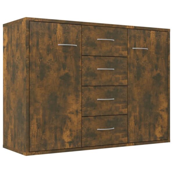 vidaXL Komoda dymový dub 88x30x65 cm spracované drevo – Obrázok 2