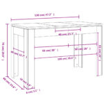 vidaXL Jedálenský stôl dymový dub 120x60x76 cm kompozitné drevo – Obrázok 7
